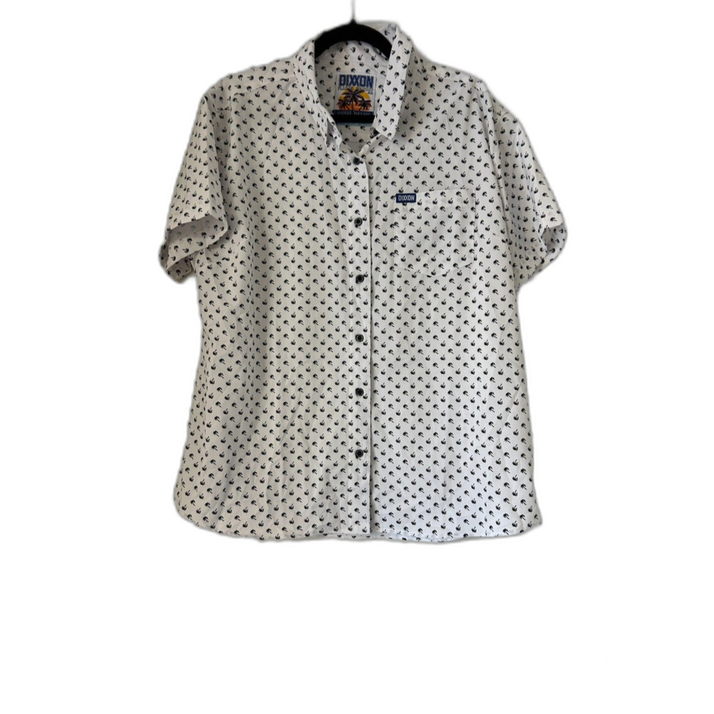 DIXXON Flannel Company Royal Palms Party Short Sleeve Button Down W 2X